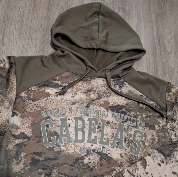 New Cabela's Camo Hoodie Mens Size Small - Picture 2 of 5